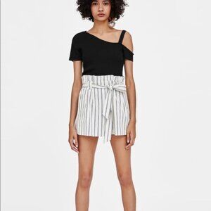 ZARA Black/White Striped Shorts - Size XS